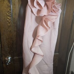 Elegant Pink Ruffled Dress